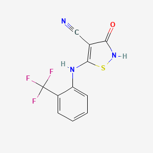 Chemical structure of 3-Hydroxy-4-carboxyalkylamidino-5-arylamino-isothiazoles