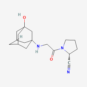 Chemical structure of (2R)-Vildagliptin