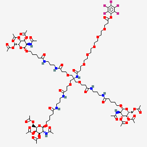 Chemical structure of Tri-GalNAc(OAc)3-Perfluorophenyl