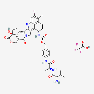 Chemical structure of Val-Ala-PABC-Exatecan trifluoroacetate