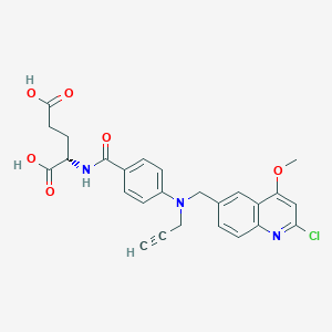 Chemical structure of NH2-bicyclo[1.1.1]pentane-7-MAD-MDCPT hydrochloride