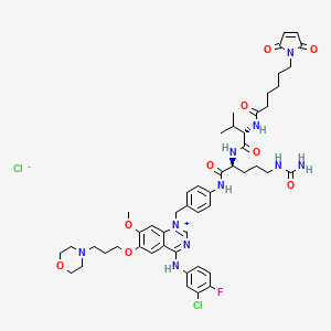 Chemical structure of Mc-Val-Cit-PAB-Gefitinib chloride