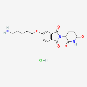 Chemical structure of Thalidomide-5-O-C5-NH2 hydrochloride