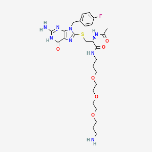 Chemical structure of FBnG-(Cys-acetamide)-CH2-PEG3-CH2-CH2-CH2-NH2