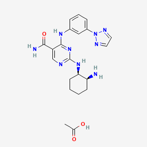 Chemical structure of PRT062607 acetate