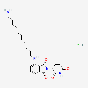 Chemical structure of Pomalidomide-C11-NH2 hydrochloride