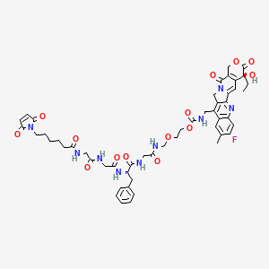 Chemical structure of MC-GGFG-AM-(10Me-11F-Camptothecin)