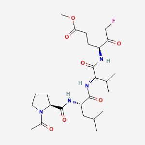 Chemical structure of Ac-PLVE-FMK
