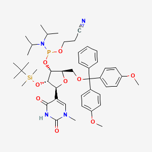Chemical structure of 5'-DMT-2'-O-TBDMS-N1-Methyl-PseudoUridine-CE-Phosphoramidite