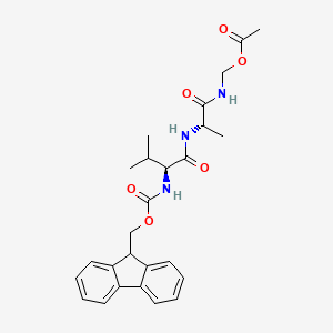 Chemical structure of Fmoc-Val-Ala-aminomethyl acetate