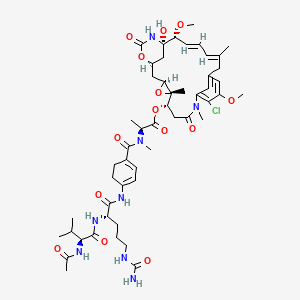 Chemical structure of Val-Cit-amide-Ph-Maytansine