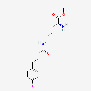 Chemical structure of Lys(CO-C3-p-I-Ph)-OMe