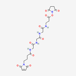 Chemical structure of Mal-GGG-Bal-NHS ester