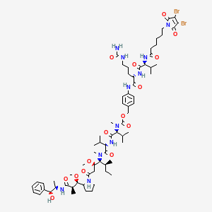 Chemical structure of DBM-C5-VC-PAB-MMAE
