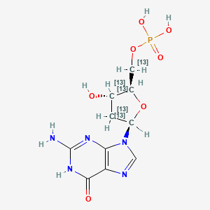 Chemical structure of 2'-Deoxyguanosine-13C10
