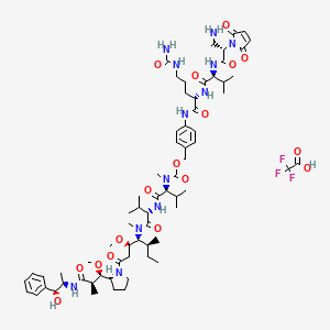 Chemical structure of mDPR-Val-Cit-PAB-MMAE TFA