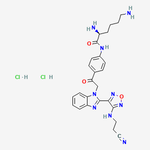 Chemical structure of Lisavanbulin dihydrochloride