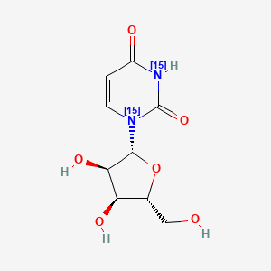 Chemical structure of Uridine-15N2