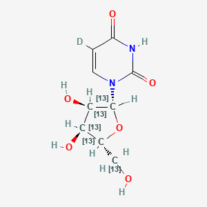 Chemical structure of Uridine-13C5