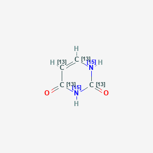 Chemical structure of Uracil-13C4,15N2