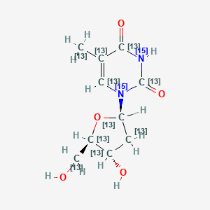 Chemical structure of Thymidine-13C10,15N2