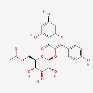 Chemical structure of Kaempferol 3-(6''-acetylglucoside)