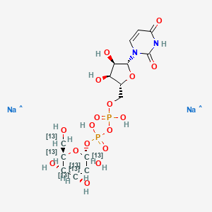 Chemical structure of Uridine 5′-diphosphoglucose-13C6 disodium