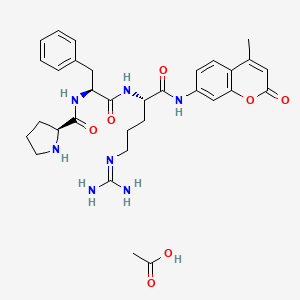 Chemical structure of Pro-Phe-Arg-AMC acetate