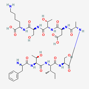 Chemical structure of FTISADTSK-13C 6,15N2(TFA)
