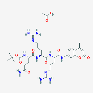 Chemical structure of Boc-Gln-Arg-Arg-AMC acetate