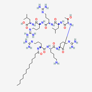 Chemical structure of N-myristoyl-RKRTLRRL
