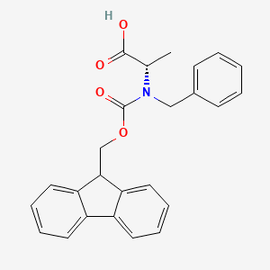Chemical structure of N-Fmoc-N-benzyl-L-alanine