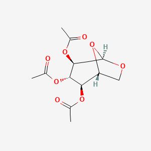 Chemical structure of β-D-Glucopyranose,1,6-anhydro,2,3,4-triacetate