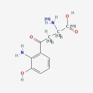 Chemical structure of 3-Hydroxykynurenine-13C3,15N
