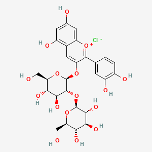 Chemical structure of Cyanidin 3-sophoroside chloride