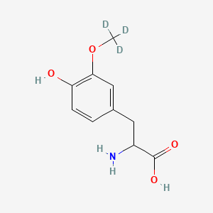 Chemical structure of rac 3-O-Methyl DOPA-d3