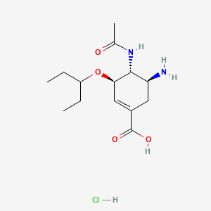 Chemical structure of Oseltamivir acid hydrochloride