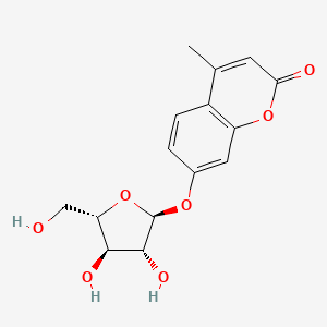 Chemical structure of 4-Methylumbelliferyl α-L-arabinofuranoside