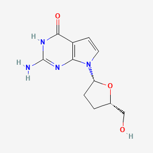 Chemical structure of 7-Deaza-2',3'-dideoxyguanosine