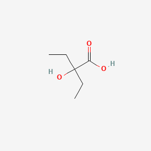 Chemical structure of 2-Ethyl-2-hydroxybutanoic acid