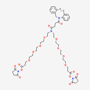 Chemical structure of DBCO-N-bis(PEG4-NHS ester)