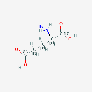 Chemical structure of L-Glutamic acid-13C5,15N