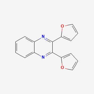 Chemical structure of 2,3-Di(2-furyl)quinoxaline