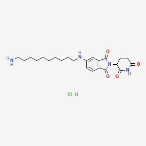 Chemical structure of Pomalidomide-5-C10-NH2 hydrochloride