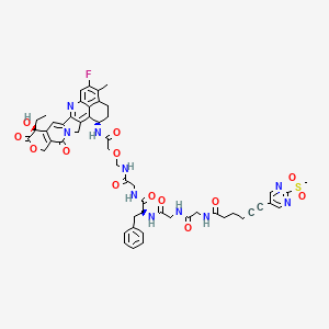 Chemical structure of 2-MSP-5-HA-GGFG-NH-CH2-O-CH2-CO-Exatecan