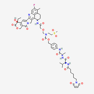 Chemical structure of Mal-Val-Ala-PAB-N(SO2Me)-Exatecan
