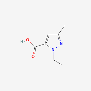 Chemical structure of 1-Ethyl-3-methyl-1H-pyrazole-5-carboxylic acid