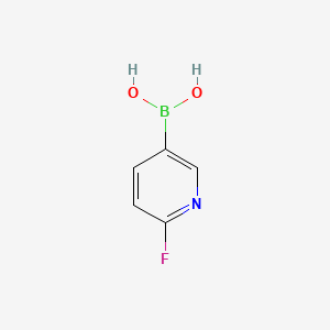 Chemical structure of 2-Fluoropyridine-5-boronic acid