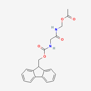 Chemical structure of Fmoc-Gly-NH-CH2-acetyloxy