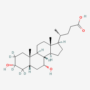 Chemical structure of Chenodeoxycholic acid-d5